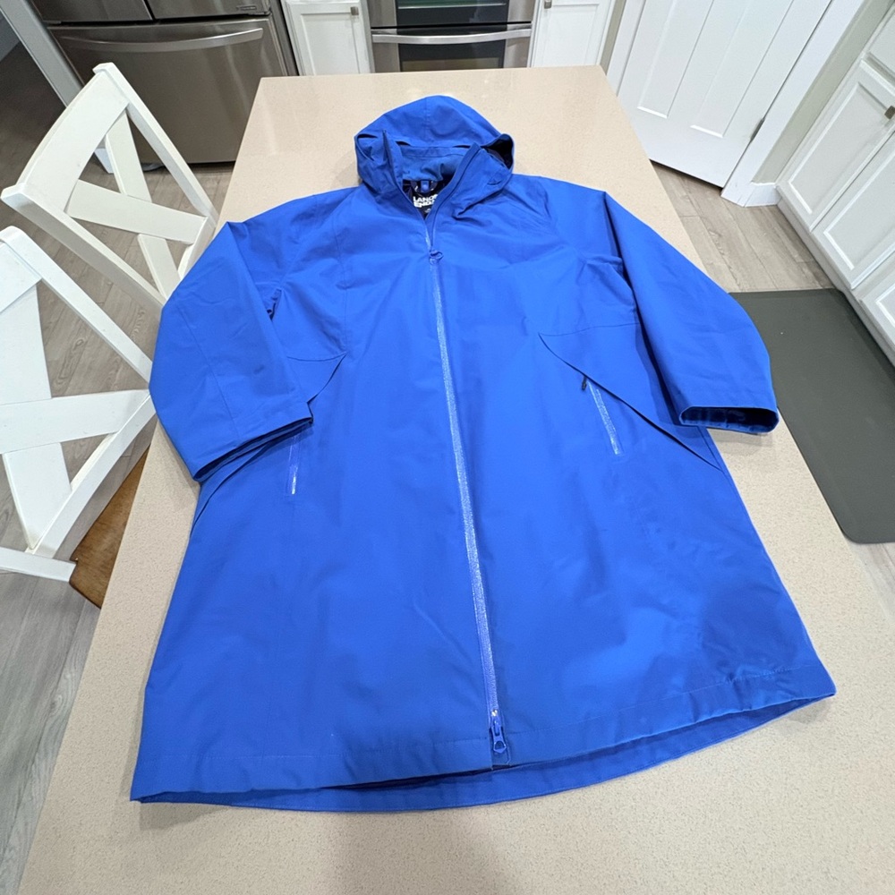 Lands’ End Waterproof Windproof Hooded Jacket Blue Women’s 1X